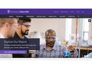 University of Sioux Falls's official website homepage screenshot