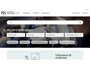 University of South-Eastern Norway's official website homepage screenshot