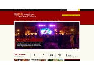 University of Southern California's official website homepage screenshot