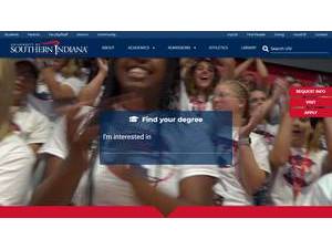 University of Southern Indiana's official website homepage screenshot