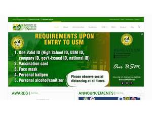 University of Southern Mindanao's official website homepage screenshot