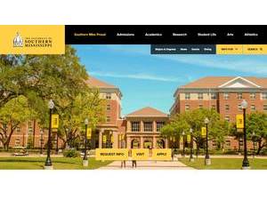 University of Southern Mississippi's official website homepage screenshot