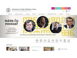 University of Ss. Cyril and Methodius in Trnava's official website homepage screenshot