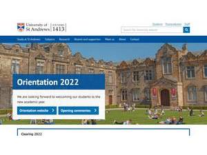 University of St Andrews's official website homepage screenshot