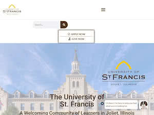 University of St. Francis's official website homepage screenshot
