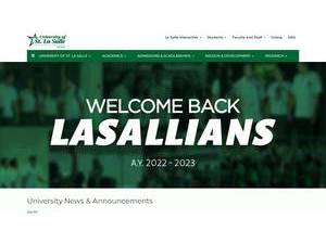 University of St. La Salle's official website homepage screenshot