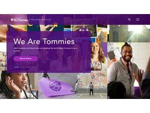 University of St. Thomas's official website homepage screenshot
