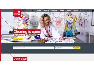 University of Staffordshire's official website homepage screenshot