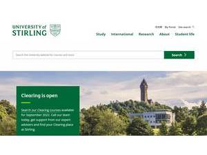 University of Stirling's official website homepage screenshot