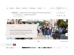 University of Strasbourg's official website homepage screenshot