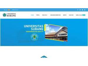University of Subang's official website homepage screenshot