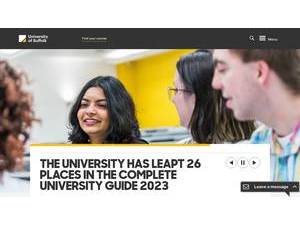 University of Suffolk's official website homepage screenshot