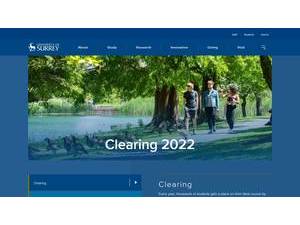University of Surrey's official website homepage screenshot