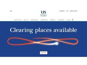 University of Sussex's official website homepage screenshot