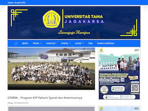 University of Tama, Jagakarsa's official website homepage screenshot