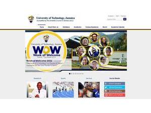 University of Technology, Jamaica's official website homepage screenshot