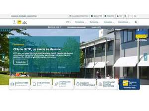 University of Technology of Compiègne's official website homepage screenshot