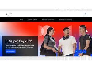 University of Technology Sydney's official website homepage screenshot