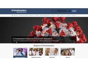 University of Texas Southwestern Medical Center's official website homepage screenshot