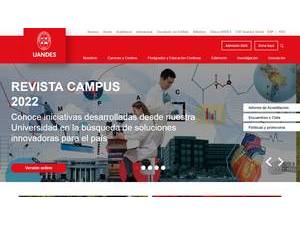 University of the Andes, Chile's official website homepage screenshot