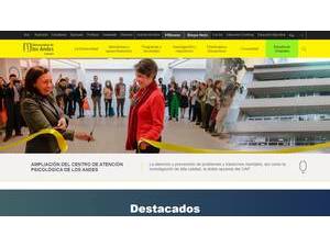 University of the Andes, Colombia's official website homepage screenshot