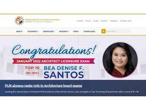 University of the City of Manila's official website homepage screenshot