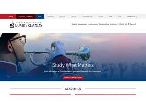 University of the Cumberlands's official website homepage screenshot