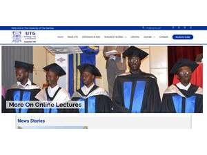 University of the Gambia's official website homepage screenshot