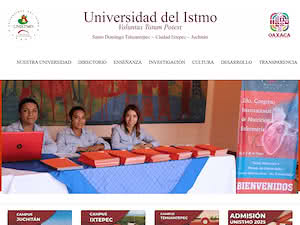 University of the Isthmus, Oaxaca's official website homepage screenshot