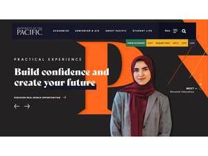 University of the Pacific's official website homepage screenshot