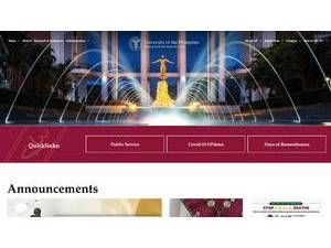 University of the Philippines System's official website homepage screenshot