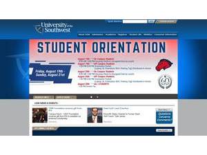 University of the Southwest's official website homepage screenshot