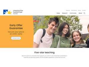 University of the Sunshine Coast's official website homepage screenshot