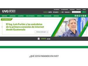 University of the Valley of Guatemala's official website homepage screenshot