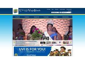 University of the Virgin Islands's official website homepage screenshot