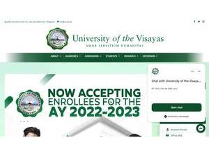 University of the Visayas's official website homepage screenshot