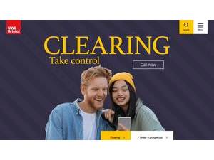 University of the West of England's official website homepage screenshot