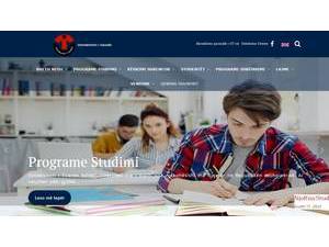 University of Tirana's official website homepage screenshot