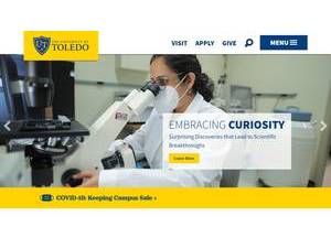 University of Toledo's official website homepage screenshot