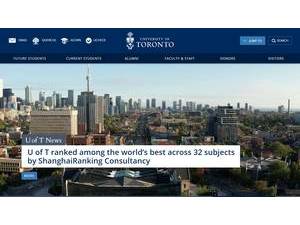 University of Toronto's official website homepage screenshot