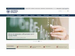 University of Trieste's official website homepage screenshot