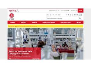 University of Turin's official website homepage screenshot