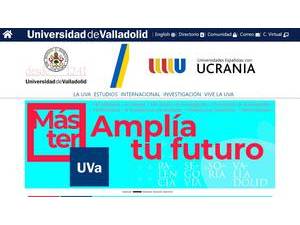 University of Valladolid's official website homepage screenshot