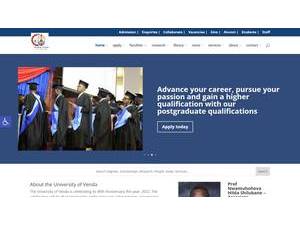 University of Venda's official website homepage screenshot