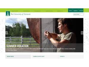 University of Vermont's official website homepage screenshot
