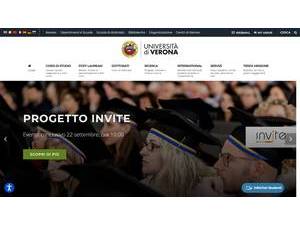 University of Verona's official website homepage screenshot