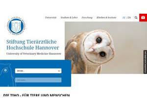 University of Veterinary Medicine Hannover's official website homepage screenshot