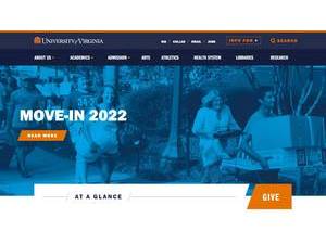 University of Virginia's official website homepage screenshot