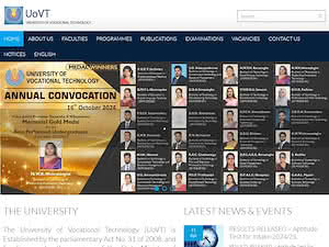 University of Vocational Technology's official website homepage screenshot