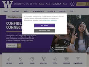 University of Washington's official website homepage screenshot